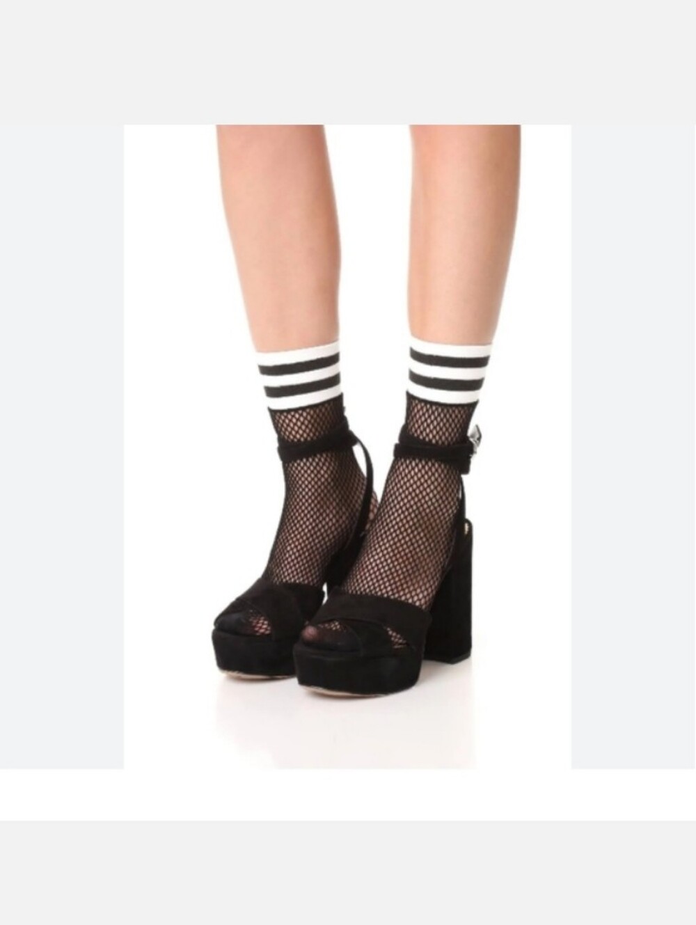 NWT: 2/$10 FREE PEOPLE; RIOT SPORT FISHNET ANKLE SOCKS/STOCKING, BLACK COLOR.